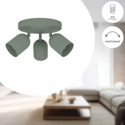 EGLO Tilston Spot - E14 - Ø 25 cm - Groen - Kantelbaar