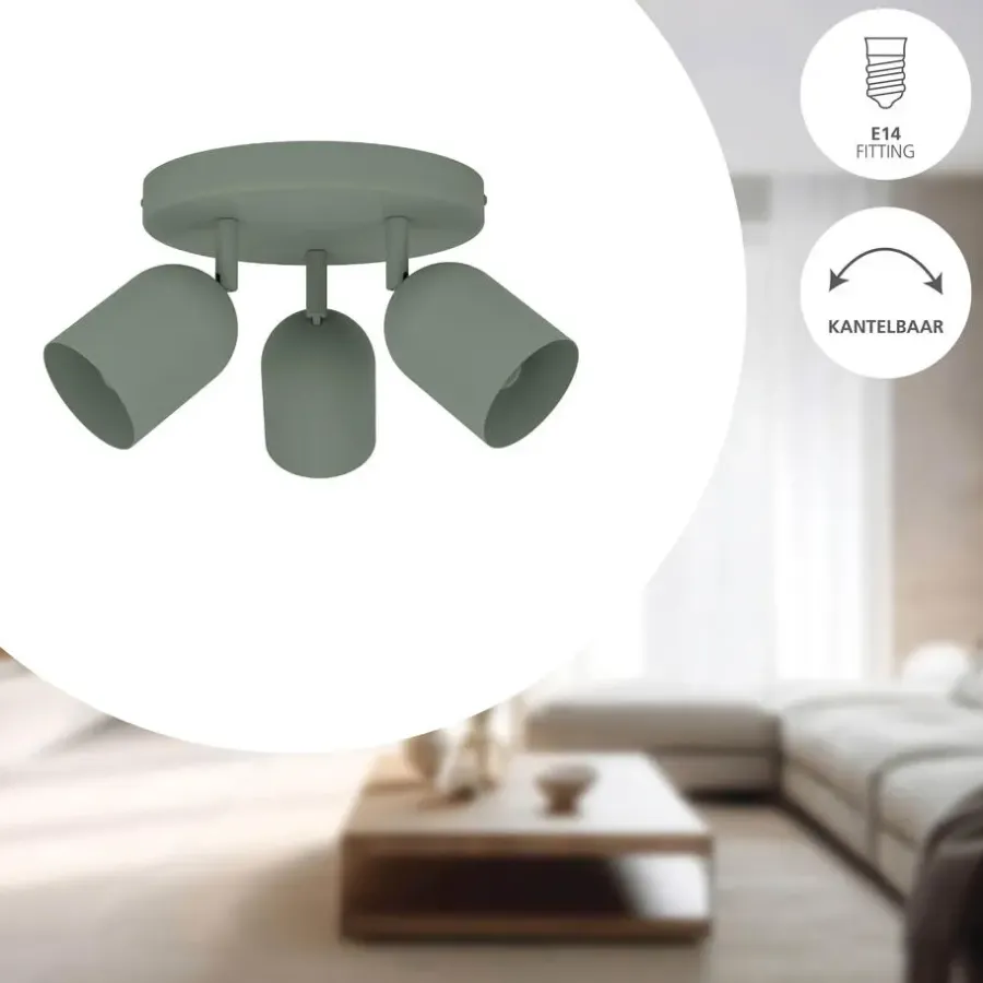 EGLO Tilston Spot - E14 - Ø 25 cm - Groen - Kantelbaar