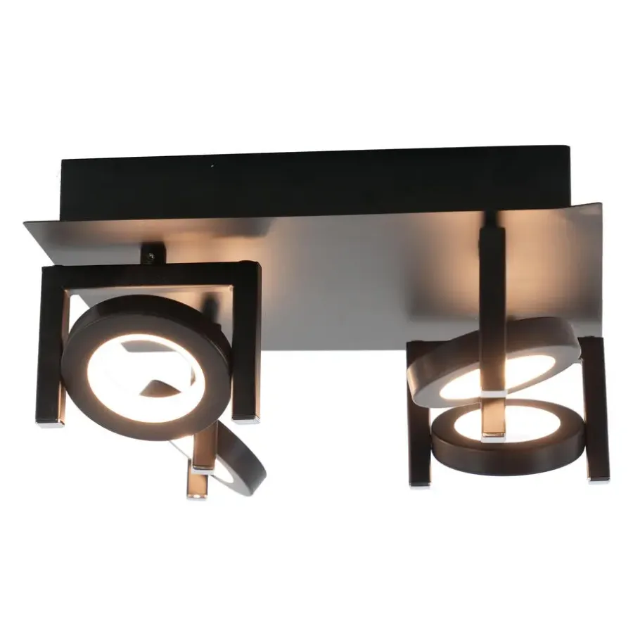 EGLO Trastanello Opbouwspot - LED - 4 lichts - Zwart
