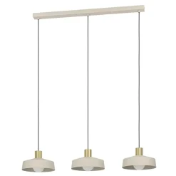 EGLO Valdiola Hanglamp - E27 - 93 cm - Beige/Goud - Staal