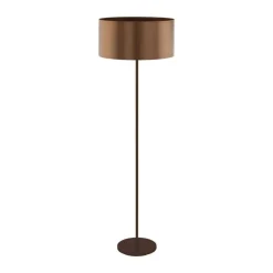 Staande Lampen-EGLO vloerlamp Saganto - bruin/koperkleur