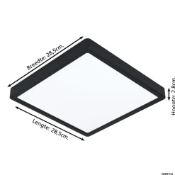 EGLO connect.z EGLOconnect.zFueva-ZSmartOpbouwlamp-28,5cm-Zwart -Dimbaar