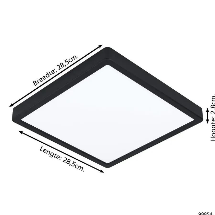 EGLO connect.z EGLOconnect.zFueva-ZSmartOpbouwlamp-28,5cm-Zwart -Dimbaar