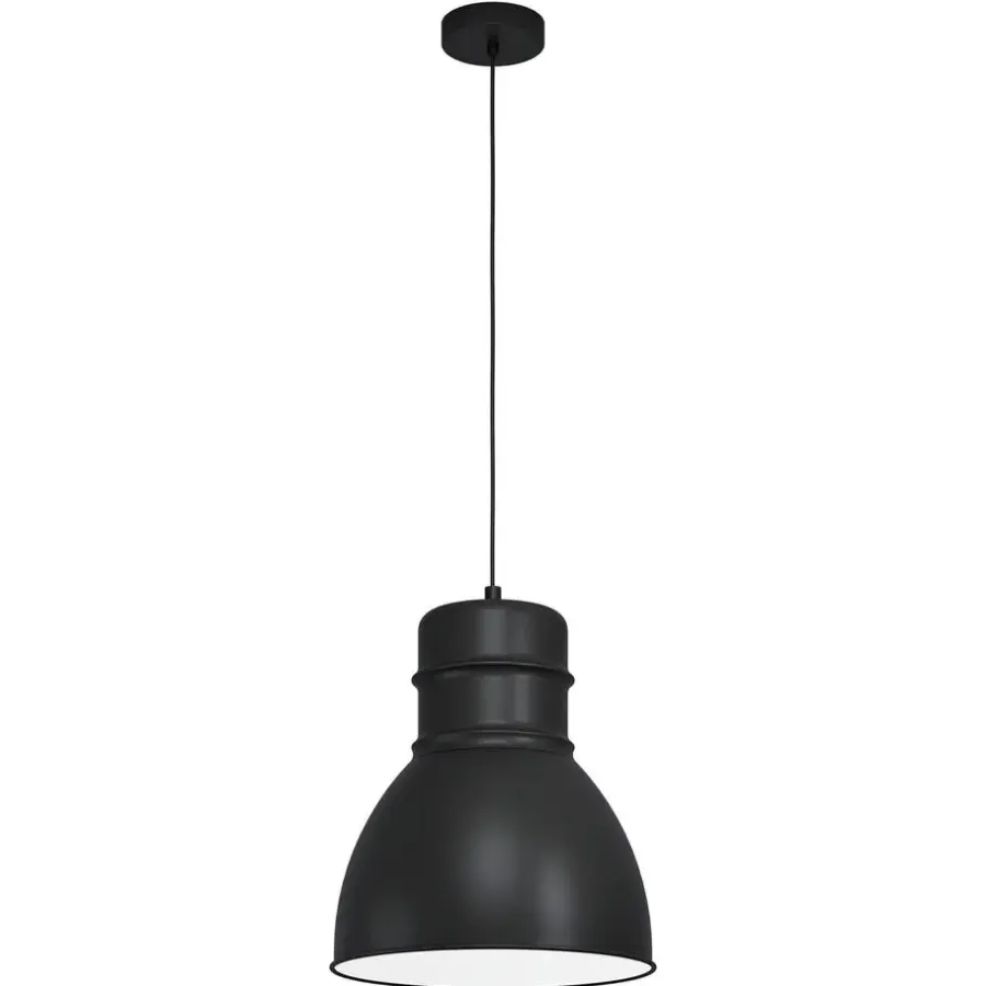 Hanglampen-EGLO EburyHanglamp-E27-Ø38cm-Zwart/Wit