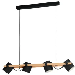 EGLO HornwoodHanglamp-E27-110cm-Zwart/Crème/Bruin