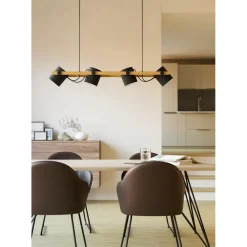 EGLO HornwoodHanglamp-E27-110cm-Zwart/Crème/Bruin