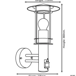 EGLO Lisio 1Wandlamp - E27 - Sensor-RVS - Zwart
