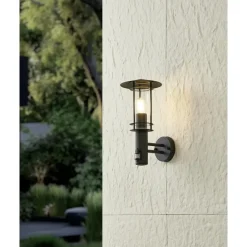 EGLO Lisio 1Wandlamp - E27 - Sensor-RVS - Zwart