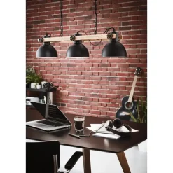 Hanglampen-EGLO LubenhamHanglamp-E27-90cm-Zwart/Bruin