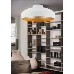 Plafondlampen-EGLO MoganoPlafondlamp-E27-Ø40cm-Wit/Goud