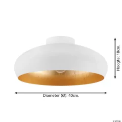 Plafondlampen-EGLO MoganoPlafondlamp-E27-Ø40cm-Wit/Goud