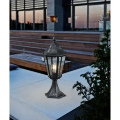 EGLO Navedo-Buitenverlichting-Tuinpaaltje-1Lichts-Zwart,Zilver-Patina