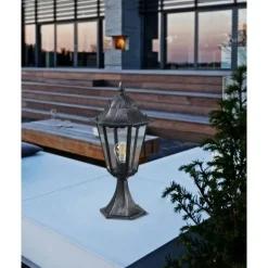 EGLO Navedo-Buitenverlichting-Tuinpaaltje-1Lichts-Zwart,Zilver-Patina