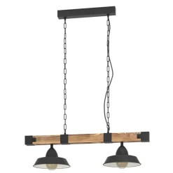 EGLO OldburyHanglamp-E27-86cm-Zwart/Bruin/Landelijk