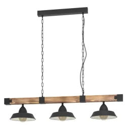 Hanglampen-EGLO OldburyHanglamp-3-Lichts-E27zwart/bruin