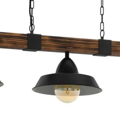 Hanglampen-EGLO OldburyHanglamp-3-Lichts-E27zwart/bruin
