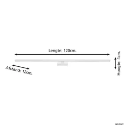 Wandlampen-EGLO Pandella1Spiegellamp-LED-120cm-Chroom/Zilver/Wit