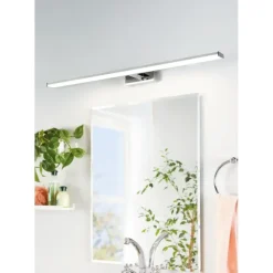 Wandlampen-EGLO Pandella1Spiegellamp-LED-120cm-Chroom/Zilver/Wit
