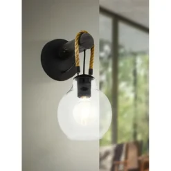 EGLO RodingWandlamp-E27-35cm-Zwart/Bruin