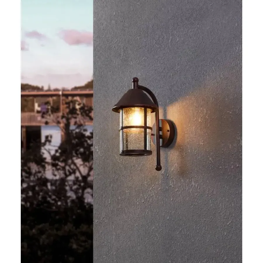 Wandlampen-EGLO SanTelmo-Buitenverlichting-Wandlamp-Antiek-Bruin-Helder