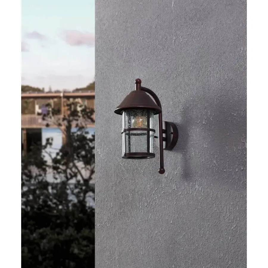 Wandlampen-EGLO SanTelmo-Buitenverlichting-Wandlamp-Antiek-Bruin-Helder