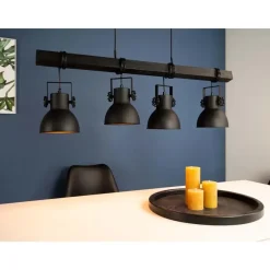 Hanglampen-EGLO ShirebrookHanglamp-E27-100cm-Zwart