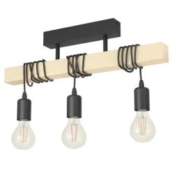 Plafondlampen-EGLO TownshendPlafondlamp-E27-55cm-Zwart/Bruin