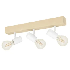 EGLO Townshend3-Plafondlamp-3-lichts-E27-eikenhout/wit