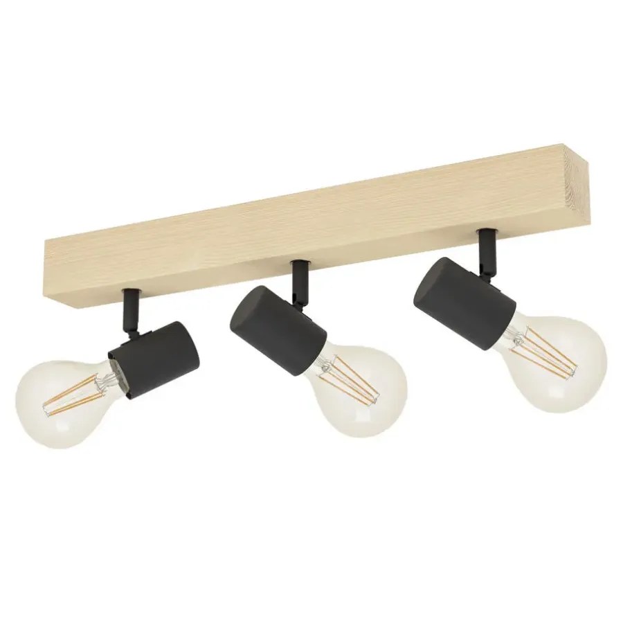 EGLO Townshend3Spot-3lichts-E27-Bruin-Zwart