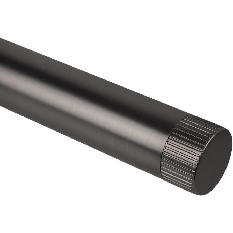 Leen Bakker Eindknop gordijnroede - gun metal ribbel Ø28mm - S/2 (2016385)