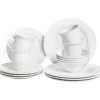 Leen Bakker ELDERBERRY - Servies set van 16 - Wit - Porselein