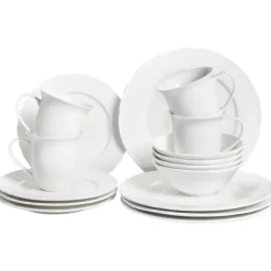 Leen Bakker ELDERBERRY - Servies set van 16 - Wit - Porselein