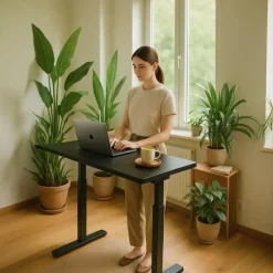 Zit-Sta-Bureaus-IVOL Elektrisch verstelbaar bureau - 180x80 cm - Single motor - Zwart / Antraciet