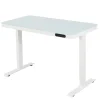 Zit-Sta-Bureaus-IVOL Elektrisch verstelbaar bureau / thuiswerkplek - 120x60 cm - Glas wit