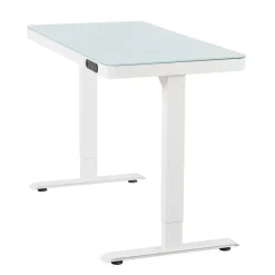 Zit-Sta-Bureaus-IVOL Elektrisch verstelbaar bureau / thuiswerkplek - 120x60 cm - Glas wit