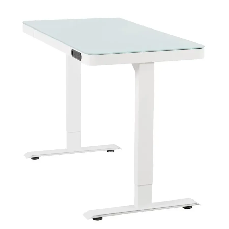 Zit-Sta-Bureaus-IVOL Elektrisch verstelbaar bureau / thuiswerkplek - 120x60 cm - Glas wit
