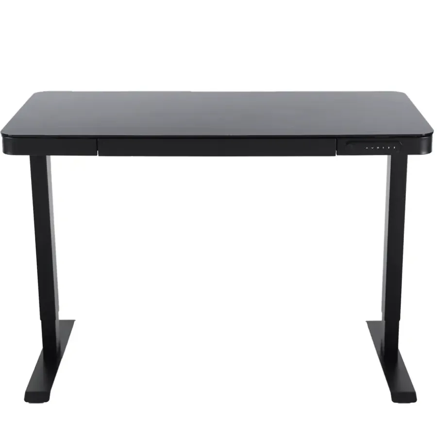 Zit-Sta-Bureaus-IVOL Elektrisch verstelbaar bureau / thuiswerkplek - 120x60 cm - Glas zwar