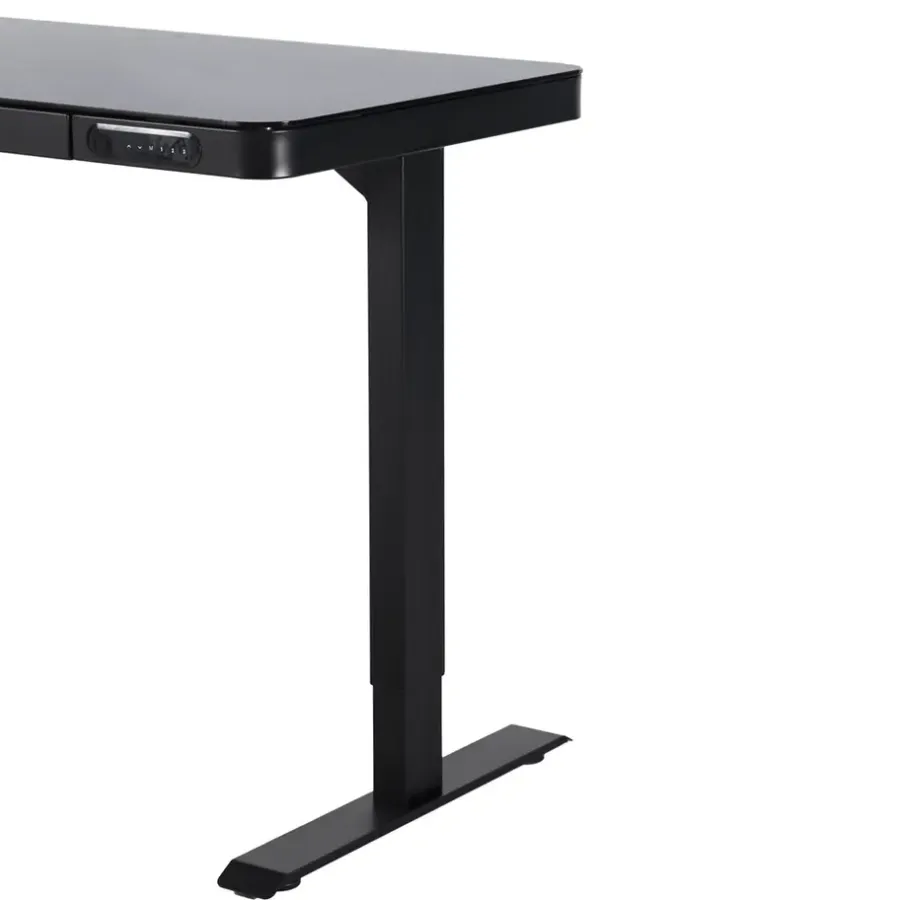 Zit-Sta-Bureaus-IVOL Elektrisch verstelbaar bureau / thuiswerkplek - 120x60 cm - Glas zwar