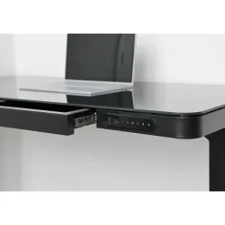Zit-Sta-Bureaus-IVOL Elektrisch verstelbaar bureau / thuiswerkplek - 120x60 cm - Glas zwar