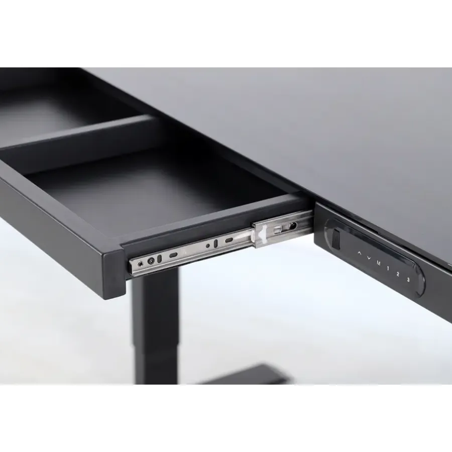 Zit-Sta-Bureaus-IVOL Elektrisch verstelbaar bureau / thuiswerkplek - 120x60 cm - Glas zwar