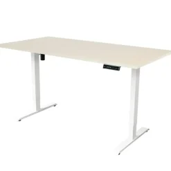 Sedero Elektrisch verstelbaar bureau - 140x80 cm - Single motor - Wit / Licht eiken