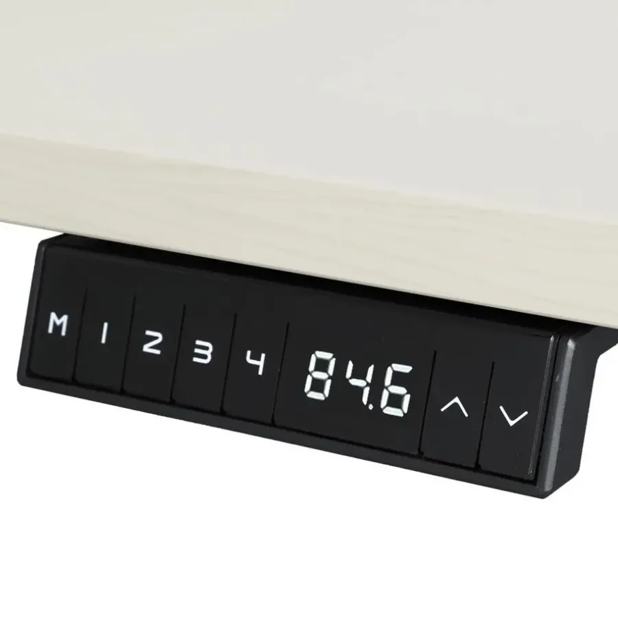 Sedero Elektrisch verstelbaar bureau - 140x80 cm - Single motor - Wit / Licht eiken