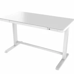 Euroseats Elektrisch verstelbaar bureau / thuiswerkplek - 120x60 cm - Glas wit