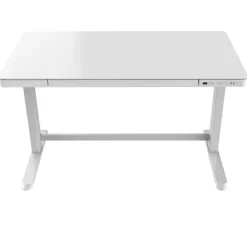 Euroseats Elektrisch verstelbaar bureau / thuiswerkplek - 120x60 cm - Glas wit
