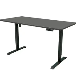 IVOL Elektrisch verstelbaar bureau - 160x80 cm - Single motor - Zwart / Antraciet