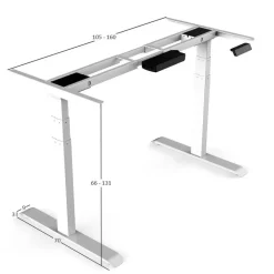 Zit-Sta-Bureaus-IVOL Elektrisch verstelbaar bureau - 180x80 cm - Dual motor - Zwart / Antraciet