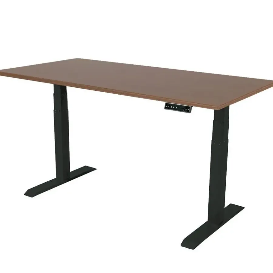 Zit-Sta-Bureaus-Sedero Elektrisch verstelbaar bureau - 160x80 cm - Dual motor - Zwart / Donker eiken