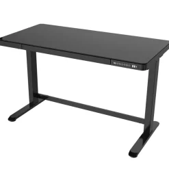 Zit-Sta-Bureaus-Euroseats Elektrisch verstelbaar bureau / thuiswerkplek - 120x60 cm - Glas zwart