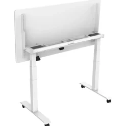Zit-Sta-Bureaus-Euroseats Elektrisch verstelbaar, opklapbaar en verrijdbaar bureau - 180x80 cm - Wit fram