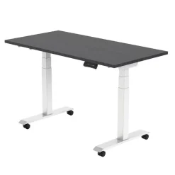 Bureaus-Euroseats Elektrisch verstelbaar, opklapbaar en verrijdbaar bureau - 160x80 cm - Wit fram